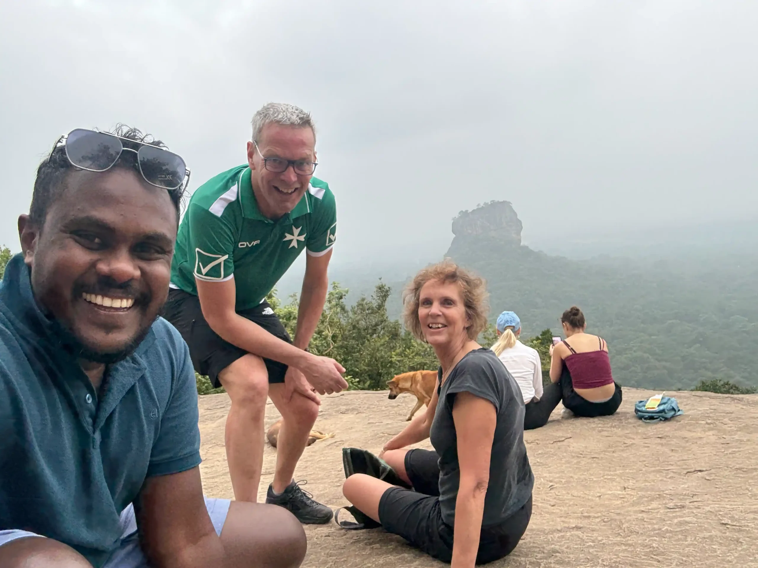 YesCeylon guests enjoying Pidurangala Rock near Sigiriya Sri Lanka