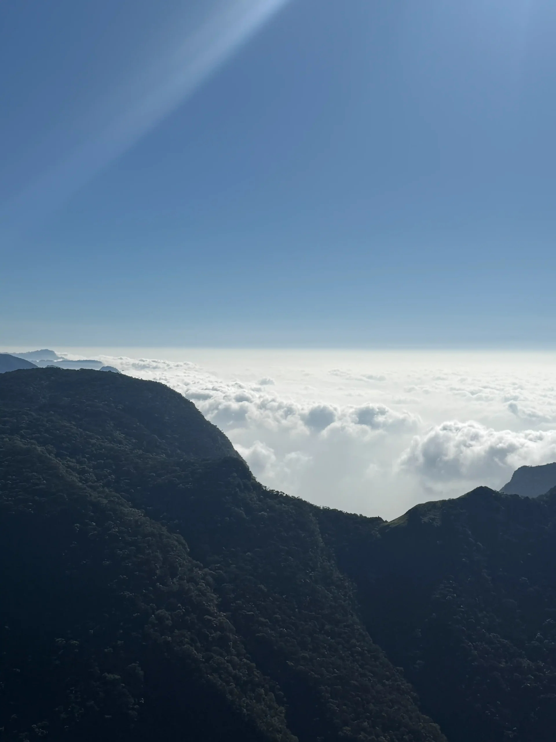 Misty mountain landscape in Nuwara Eliya Sri Lanka